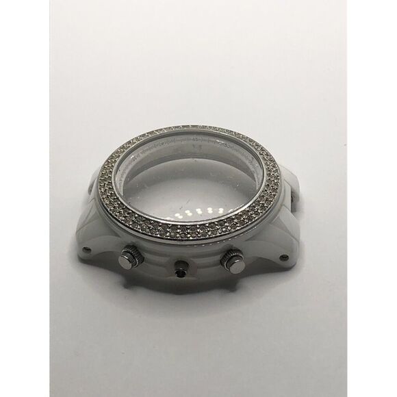 Michael Kors Watch Parts Case Only 40mm White Ceramic W/Crystal GY367 - Picture 7 of 12